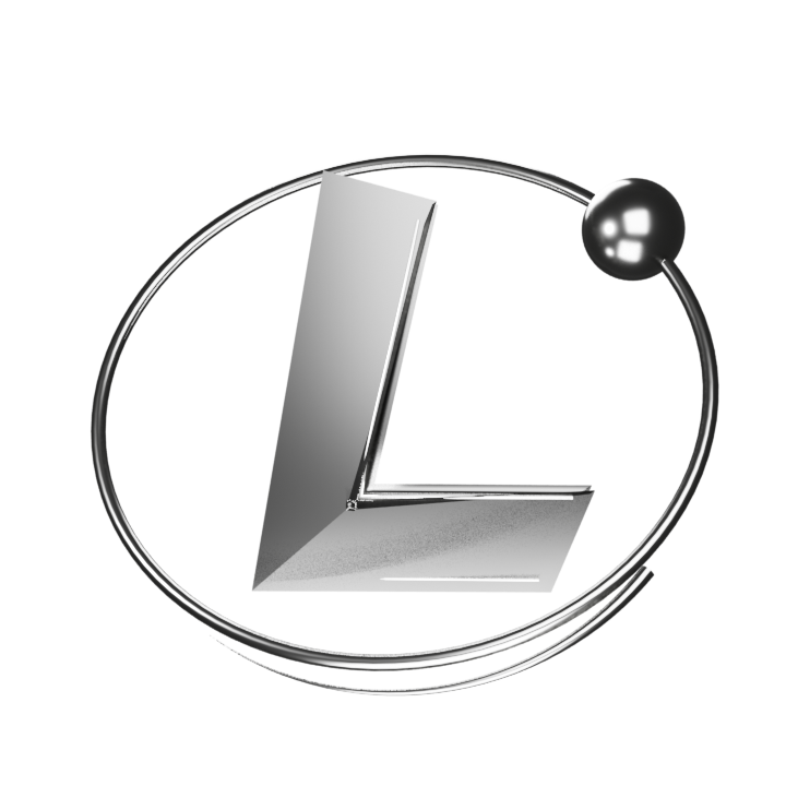 LezzFlow metallic graphite brand sculpture